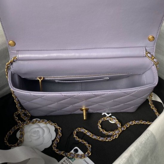 Replica Chanel 24A Pearl Letter Chain Bag AS5011 Purple