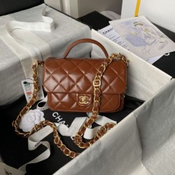 Fake Chanel Mini Flap Bag With Top Handle AS4992 Orange Replica