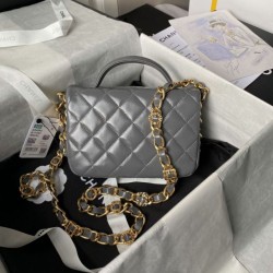 Replica Chanel Mini Flap Bag With Top Handle AS4992 Gray