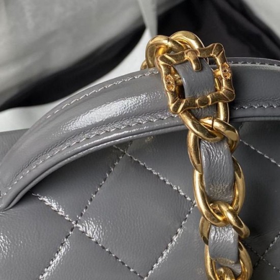 Replica Chanel Mini Flap Bag With Top Handle AS4992 Gray