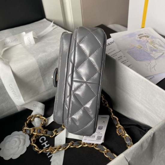 Replica Chanel Mini Flap Bag With Top Handle AS4992 Gray