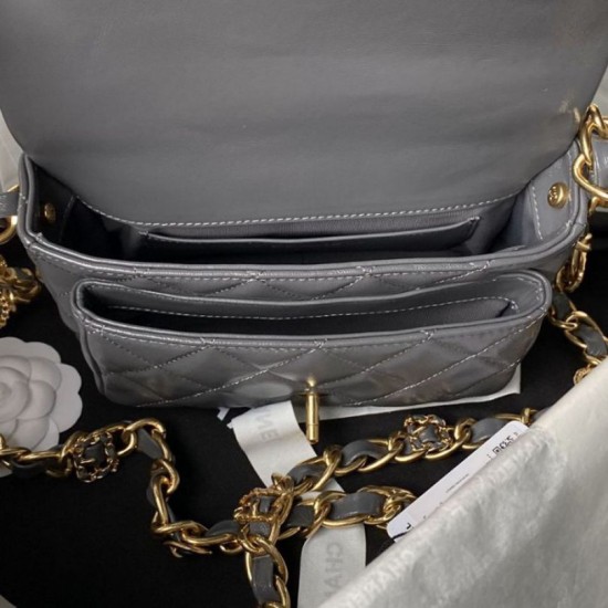 Replica Chanel Mini Flap Bag With Top Handle AS4992 Gray