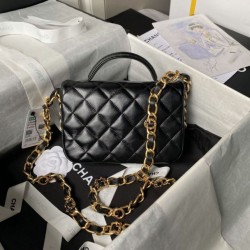 Replica Chanel Mini Flap Bag With Top Handle AS4992 Black