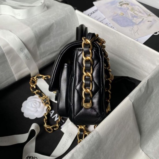 Replica Chanel Mini Flap Bag With Top Handle AS4992 Black