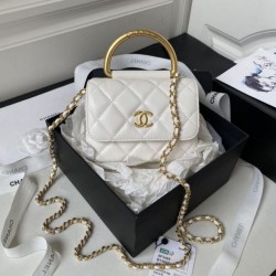 Replica Chanel Mini Top Handle Bag AP3485 White
