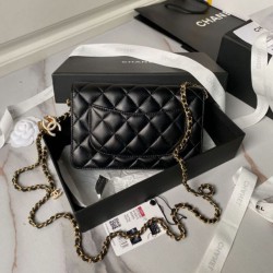 Replica Chanel Wallet On Chain AP3938 Black