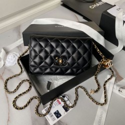 Replica Chanel Wallet On Chain AP3938 Black