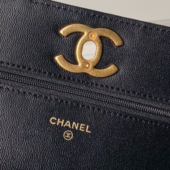 Replica Chanel Wallet On Chain AP3938 Black