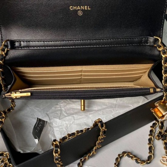 Replica Chanel Wallet On Chain AP3938 Black