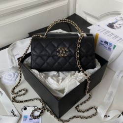 Replica Chanel Mini Top Handle Bag AP3238 Black
