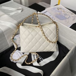 Replica Chanel Handle Hobo Handbag AP4066 White