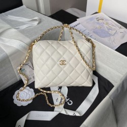 Replica Chanel Handle Hobo Handbag AP4066 White