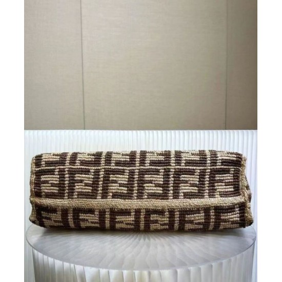 Replica Fendi Large Roll 8BH425 Coffee Fake Fendi Large Roll 8BH425 Coffee Replica