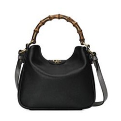 Fake Gucci Diana small bamboo shoulder bag Black Replica