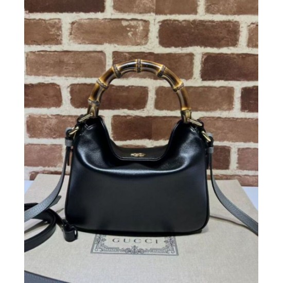 Fake Gucci Diana small bamboo shoulder bag Black Replica Fake Gucci Diana small bamboo shoulder bag Black Replica