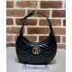 Replica Gucci GG Marmont A mini bag in the shape of a half-moon Black Replica Gucci GG Marmont A mini bag in the shape of a half-moon Black