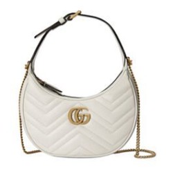 Replica Gucci GG Marmont A mini bag in the shape of a half-moon White