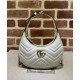 Replica Gucci GG Marmont A mini bag in the shape of a half-moon White Replica Gucci GG Marmont A mini bag in the shape of a half-moon White