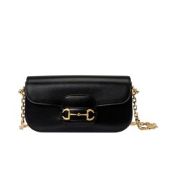 Replica Gucci Horsebit 1955 Small Shoulder Bag 735178 Black