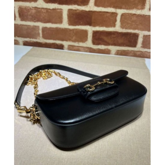 Replica Gucci Horsebit 1955 Small Shoulder Bag 735178 Black Replica Gucci Horsebit 1955 Small Shoulder Bag 735178 Black