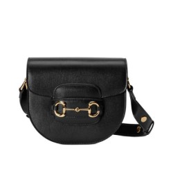 Replica Gucci Horsebit 1955 Mini Rounded Bag 760191 Black