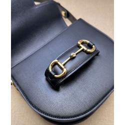 Replica Gucci Horsebit 1955 Mini Rounded Bag 760191 Black