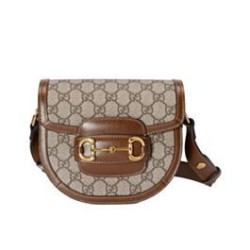 Fake Gucci Horsebit 1955 Mini Rounded Bag 760191 Coffee Replica