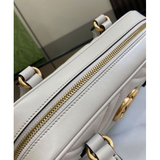 Replica Gucci GG Marmont Small Top Handle Bag 795199 Light Gray Replica Gucci GG Marmont Small Top Handle Bag 795199 Light Gray