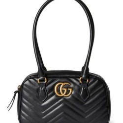 Fake Gucci GG Marmont Small Top Handle Bag 795199 Black Replica
