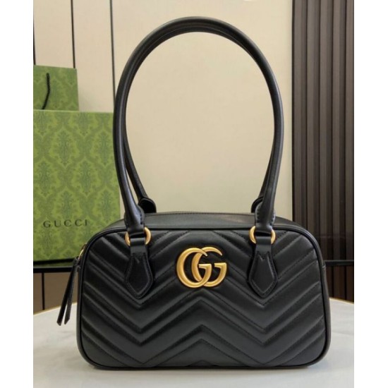 Replica Gucci GG Marmont Small Top Handle Bag 795199 Black Fake Gucci GG Marmont Small Top Handle Bag 795199 Black Replica