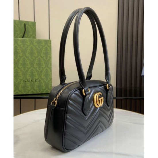 Replica Gucci GG Marmont Small Top Handle Bag 795199 Black Fake Gucci GG Marmont Small Top Handle Bag 795199 Black Replica