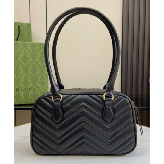 Replica Gucci GG Marmont Small Top Handle Bag 795199 Black Fake Gucci GG Marmont Small Top Handle Bag 795199 Black Replica