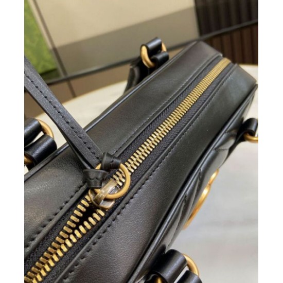 Replica Gucci GG Marmont Small Top Handle Bag 795199 Black Fake Gucci GG Marmont Small Top Handle Bag 795199 Black Replica