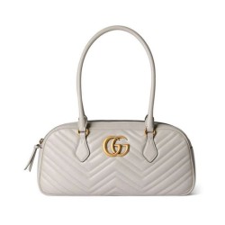 Replica Gucci GG Marmont Medium Top Handle Bag 795218 Light Gray