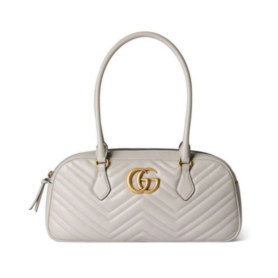 Fake Gucci GG Marmont Medium Top Handle Bag 795218 Light Gray Replica Replica Gucci GG Marmont Medium Top Handle Bag 795218 Light Gray