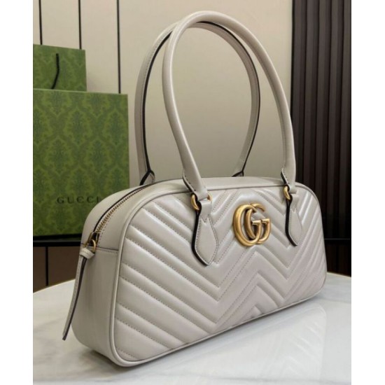 Fake Gucci GG Marmont Medium Top Handle Bag 795218 Light Gray Replica Replica Gucci GG Marmont Medium Top Handle Bag 795218 Light Gray