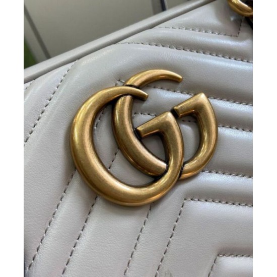 Fake Gucci GG Marmont Medium Top Handle Bag 795218 Light Gray Replica Replica Gucci GG Marmont Medium Top Handle Bag 795218 Light Gray