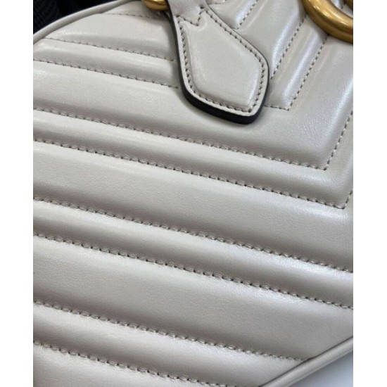 Fake Gucci GG Marmont Medium Top Handle Bag 795218 Light Gray Replica Replica Gucci GG Marmont Medium Top Handle Bag 795218 Light Gray