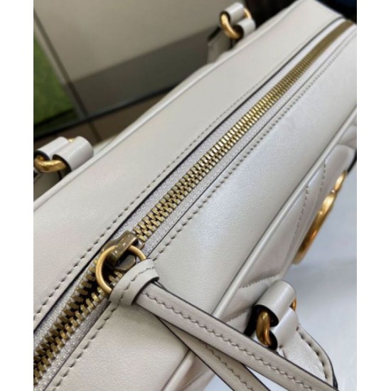 Fake Gucci GG Marmont Medium Top Handle Bag 795218 Light Gray Replica Replica Gucci GG Marmont Medium Top Handle Bag 795218 Light Gray