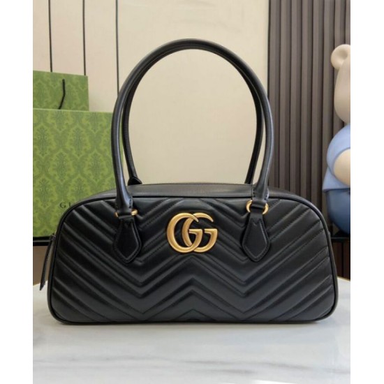 Replica Gucci GG Marmont Medium Top Handle Bag 795218 Black Replica Gucci GG Marmont Medium Top Handle Bag 795218 Black