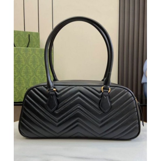 Replica Gucci GG Marmont Medium Top Handle Bag 795218 Black Replica Gucci GG Marmont Medium Top Handle Bag 795218 Black