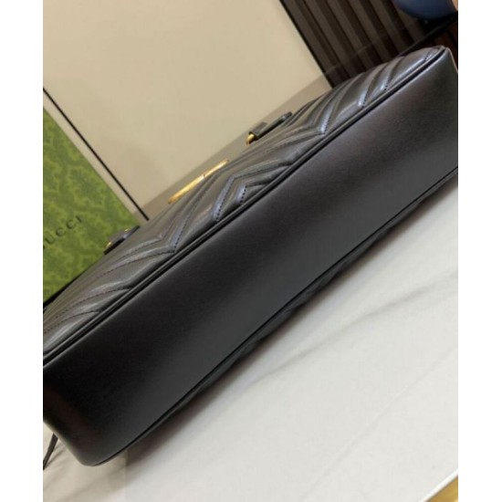 Replica Gucci GG Marmont Medium Top Handle Bag 795218 Black Replica Gucci GG Marmont Medium Top Handle Bag 795218 Black
