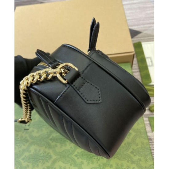 Fake Gucci GG Marmont Small Shoulder Bag 798715 Black Replica Replica Gucci GG Marmont Small Shoulder Bag 798715 Black