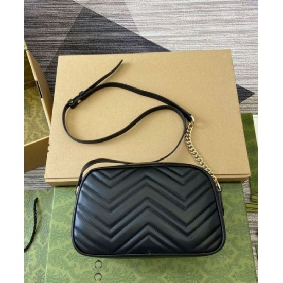 Fake Gucci GG Marmont Small Shoulder Bag 798715 Black Replica Replica Gucci GG Marmont Small Shoulder Bag 798715 Black