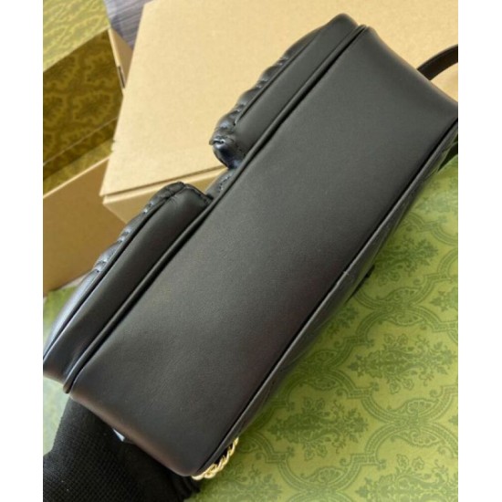 Fake Gucci GG Marmont Small Shoulder Bag 798715 Black Replica Replica Gucci GG Marmont Small Shoulder Bag 798715 Black