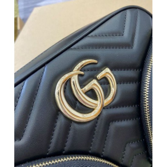Fake Gucci GG Marmont Small Shoulder Bag 798715 Black Replica Replica Gucci GG Marmont Small Shoulder Bag 798715 Black