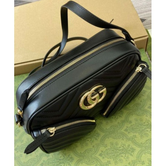 Fake Gucci GG Marmont Small Shoulder Bag 798715 Black Replica Replica Gucci GG Marmont Small Shoulder Bag 798715 Black