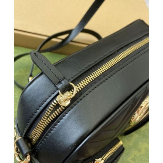 Fake Gucci GG Marmont Small Shoulder Bag 798715 Black Replica Replica Gucci GG Marmont Small Shoulder Bag 798715 Black