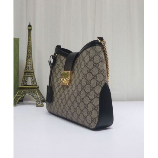 Fake Gucci Padlock GG Medium Shoulder Bag 795113 Black Replica Replica Gucci Padlock GG Medium Shoulder Bag 795113 Black