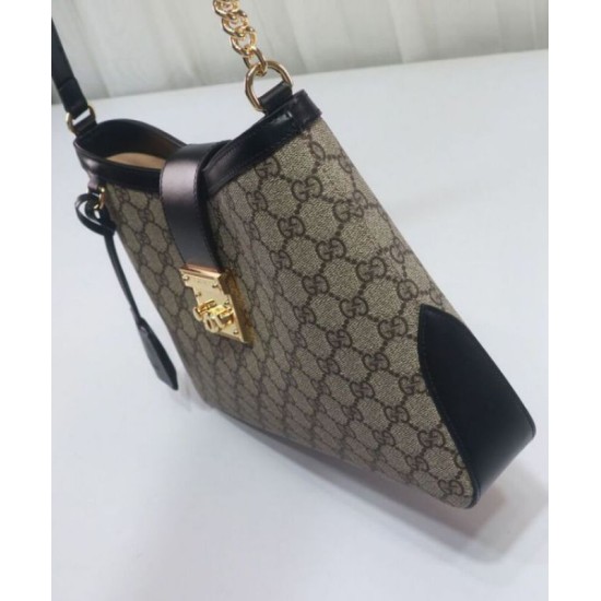 Fake Gucci Padlock GG Medium Shoulder Bag 795113 Black Replica Replica Gucci Padlock GG Medium Shoulder Bag 795113 Black